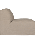 Sunset modular sofa in natural linen with a relaxed low profile modular design.