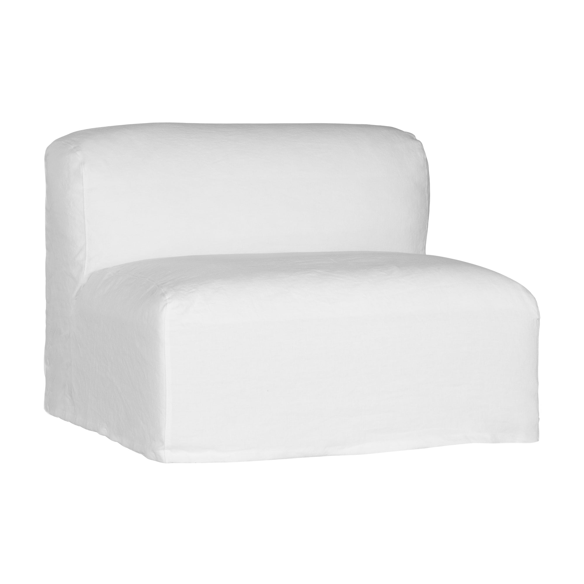 Sunset modular sofa in natural linen with a relaxed low profile modular design.