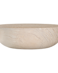 Tabati coffee table in dune finish with smooth rounded bowl shape and sculptural low profile design.