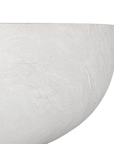 Tabati coffee table in eggshell finish with smooth rounded bowl shape and sculptural low profile design.