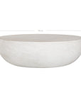 Tabati coffee table in eggshell finish with smooth rounded bowl shape and sculptural low profile design.