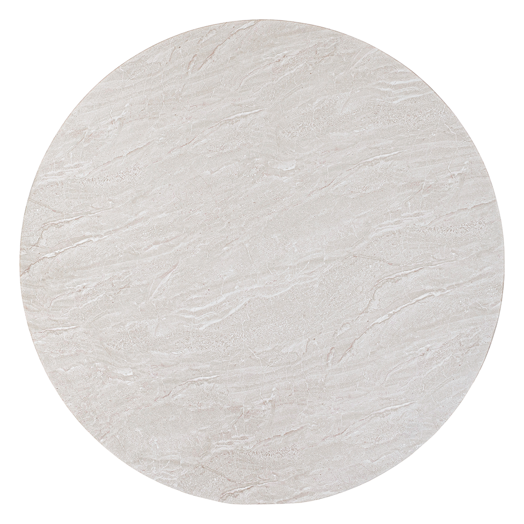 Tabati coffee table in eggshell finish with smooth rounded bowl shape and sculptural low profile design.