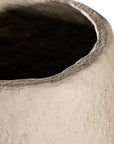 Handcrafted tall rustic paper mache pot with a textured natural finish, perfect for adding organic charm to any space