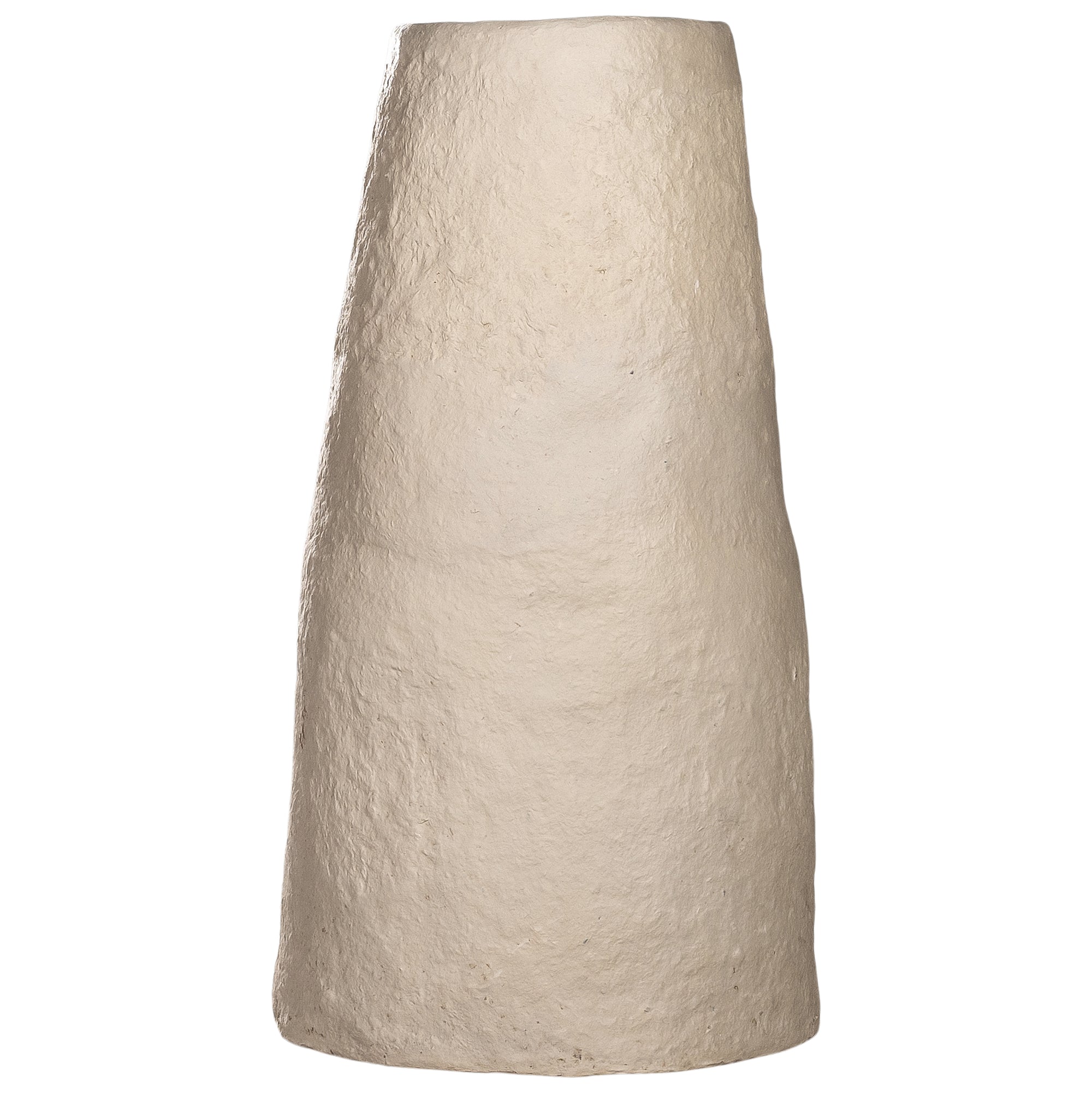 Handcrafted tall rustic paper mache pot with a textured natural finish, perfect for adding organic charm to any space