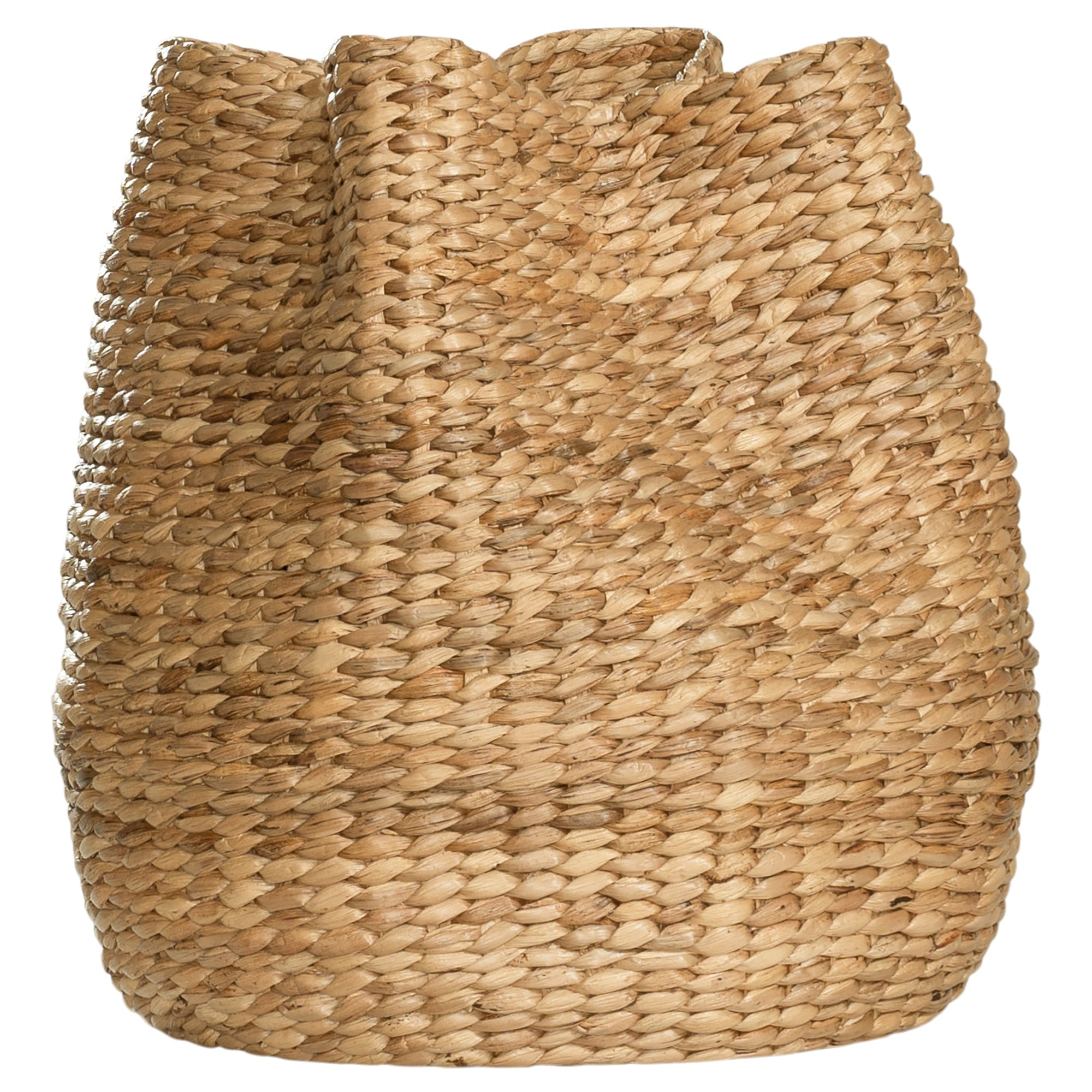 Talura basket set in natural handwoven seagrass with organic rounded shape and softly structured open tops.