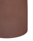 Tarran side table in cinnabar clay finish with rounded top and sculptural cylindrical leg.