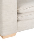 Modern double cloud cushioned sofa in neutral beige with plush pillows and solid wood legs, perfect for contemporary living spaces