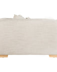 Modern double cloud cushioned sofa in neutral beige with plush pillows and solid wood legs, perfect for contemporary living spaces
