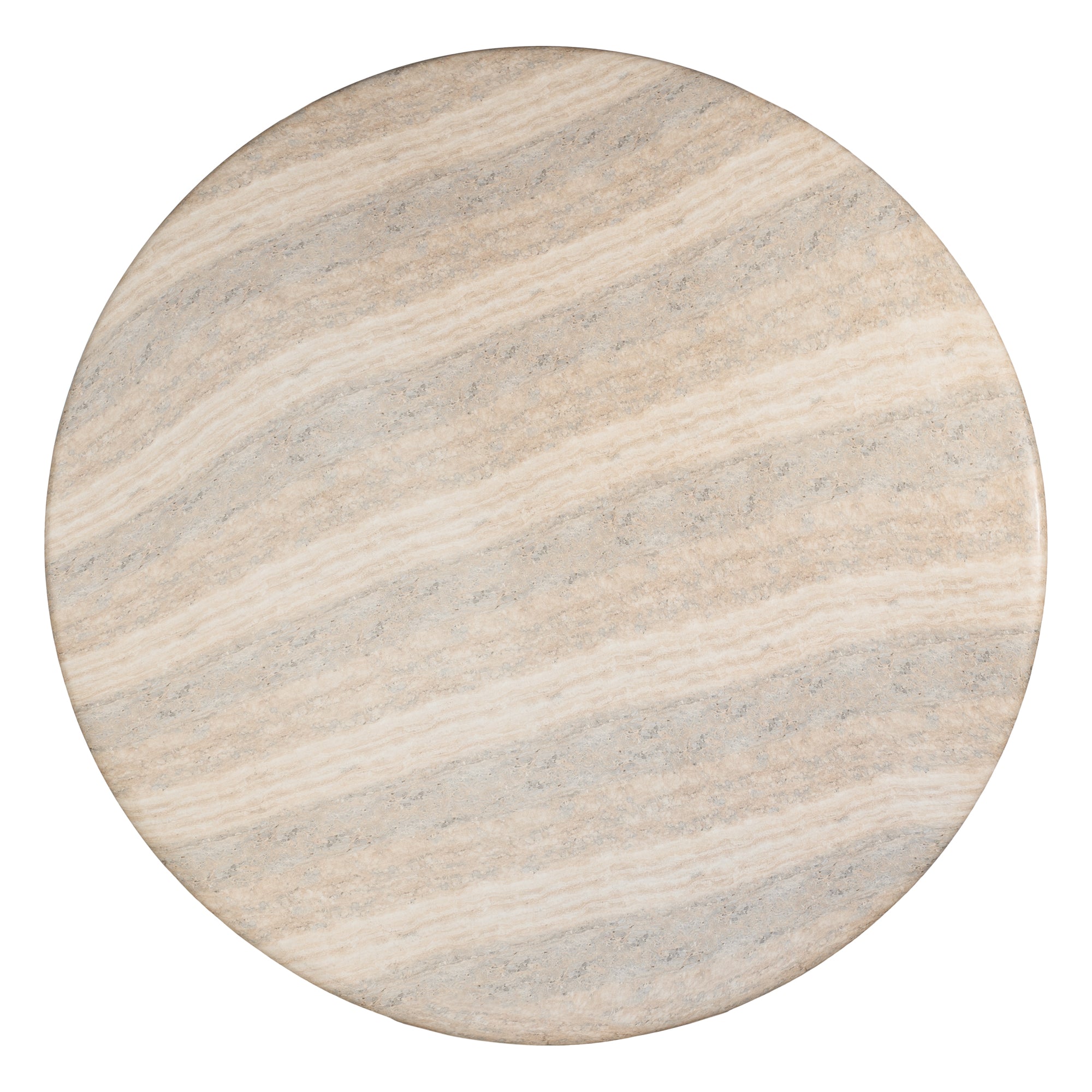 A luxurious round dining table crafted from natural travertine stone, featuring a sculptural pedestal base and smooth, polished finish. Perfect for contemporary and minimalist interiors