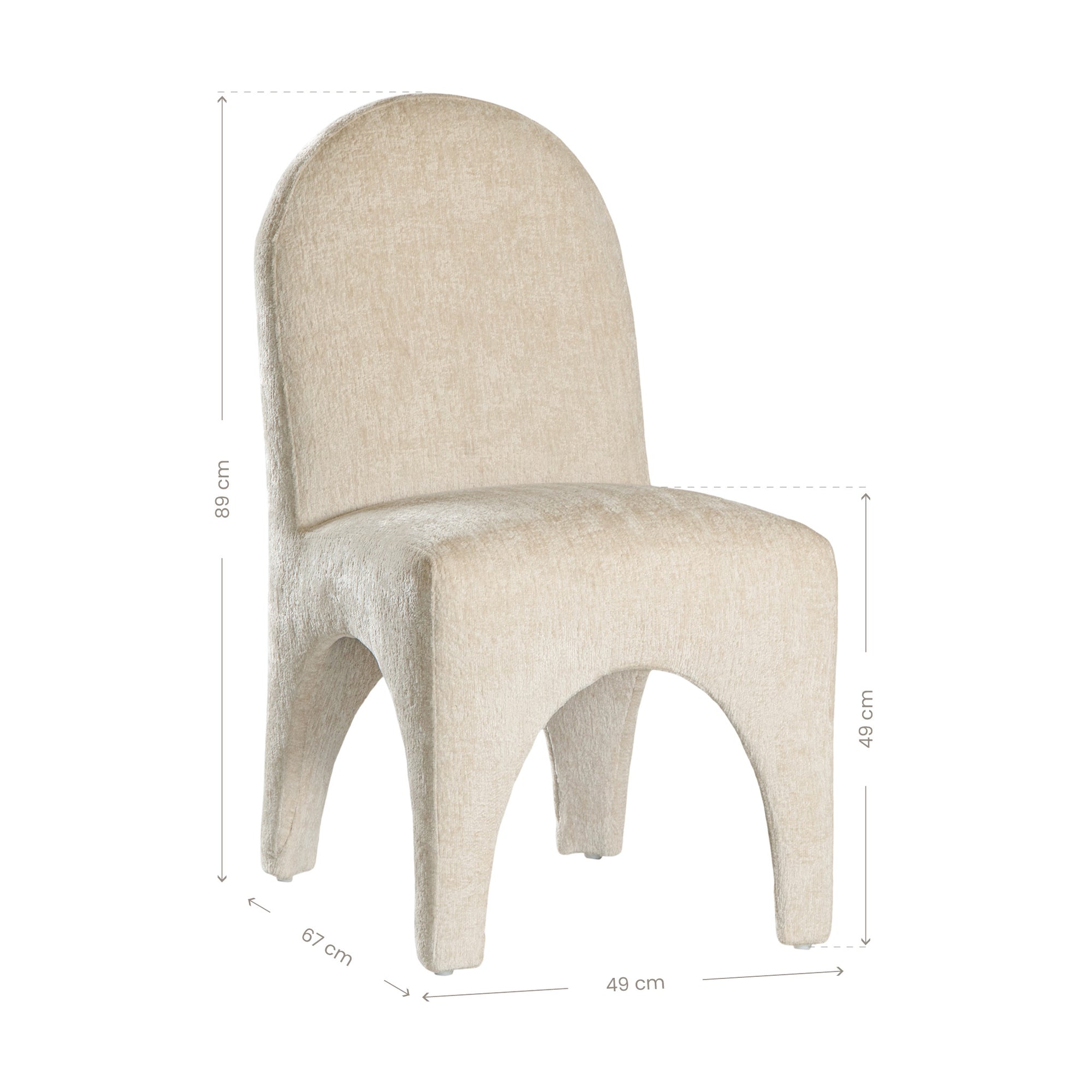 Tucan dining chair in chai with a sculptural curved form styled for modern organic mediterranean inspired australian interiors