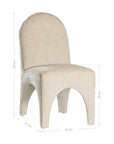 Tucan dining chair in chai with a sculptural curved form styled for modern organic mediterranean inspired australian interiors
