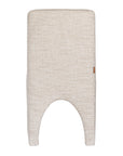 Contemporary arched dining chair upholstered in natural fabric, featuring sculptural curves and modern silhouette for refined dining spaces