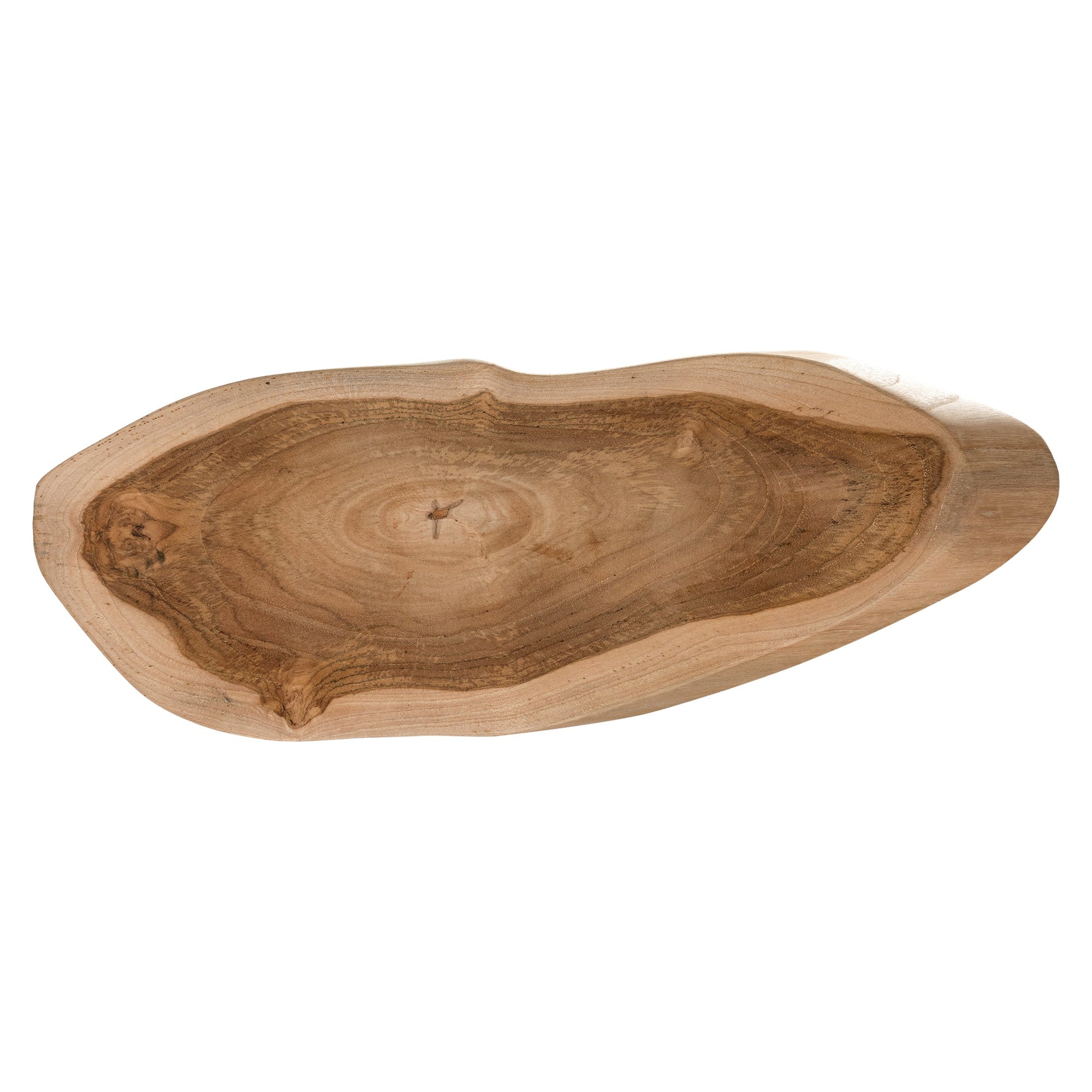 Vara cheese board in teak with organic shape and natural wood grain detail.
