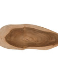 Vara cheese board in teak with organic shape and natural wood grain detail.