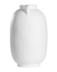 Kulala Living handcrafted white clay vase with handles, featuring a textured surface and organic shape, perfect for styling with dried or fresh foliage