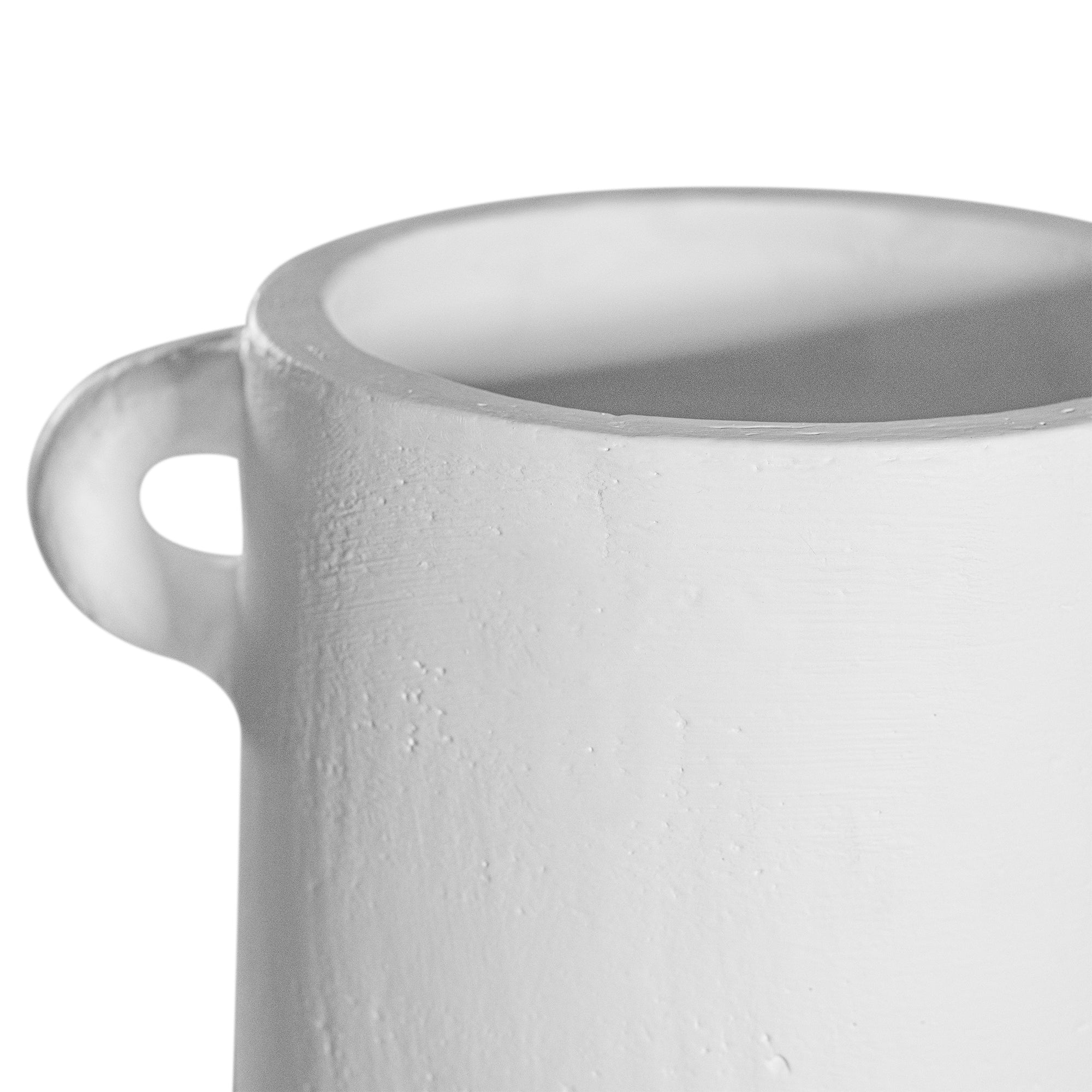 White handled vases with a modern rustic design, perfect for contemporary decor