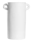White handled vases with a modern rustic design, perfect for contemporary decor