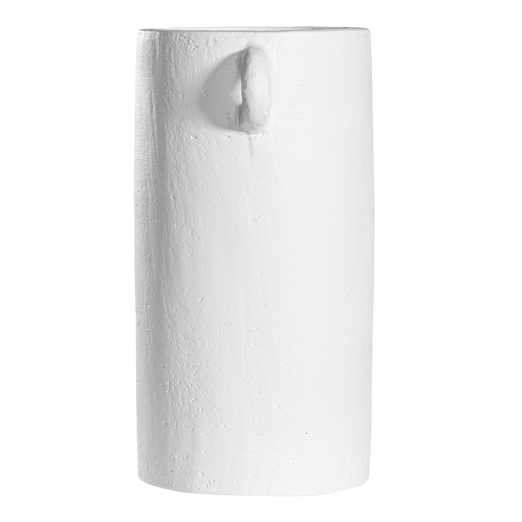 White handled vases with a modern rustic design, perfect for contemporary decor