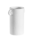 White handled vases with a modern rustic design, perfect for contemporary decor