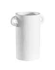 White handled vases with a modern rustic design, perfect for contemporary decor