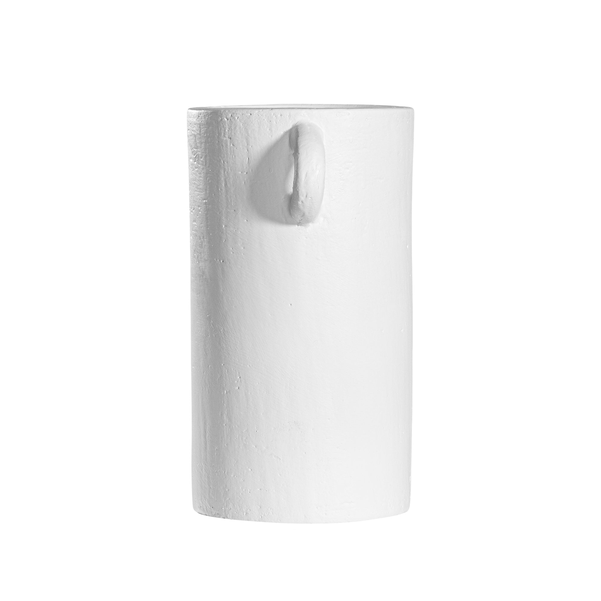 White handled vases with a modern rustic design, perfect for contemporary decor
