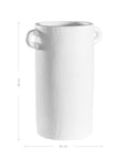 White handled vases with a modern rustic design, perfect for contemporary decor