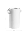 White handled vases with a modern rustic design, perfect for contemporary decor
