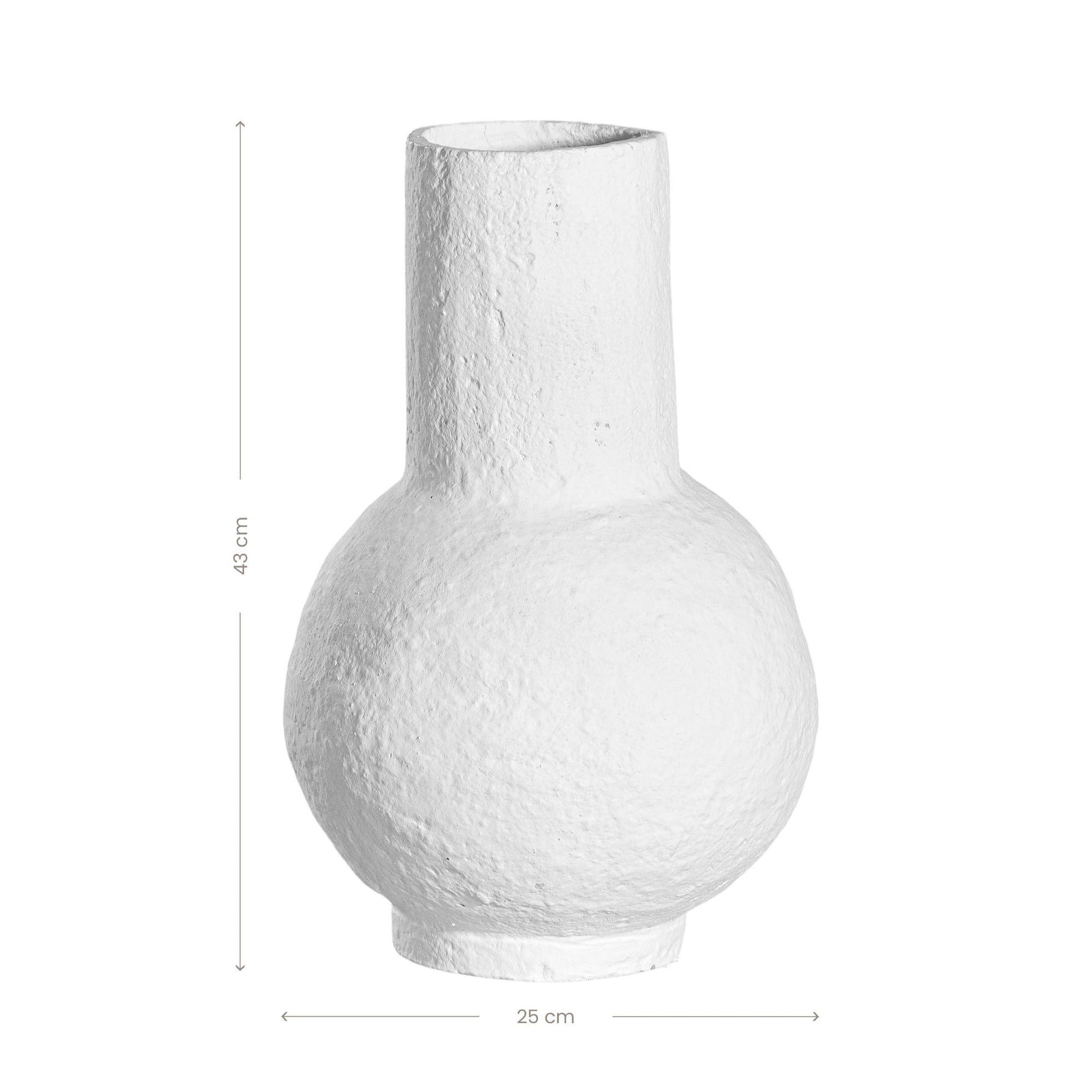A handcrafted white decorative vase with a textured finish, featuring a modern sculptural design. Perfect as a statement piece for contemporary interiors, blending organic form with minimalist elegance