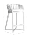 Kulala Living Makena Chair – a stylish bar chair featuring a sculptural rattan backrest and plush seat cushion. A contemporary yet timeless addition to any space