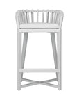 Kulala Living Makena Chair – a stylish bar chair featuring a sculptural rattan backrest and plush seat cushion. A contemporary yet timeless addition to any space