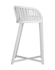 Kulala Living Makena Chair – a stylish bar chair featuring a sculptural rattan backrest and plush seat cushion. A contemporary yet timeless addition to any space
