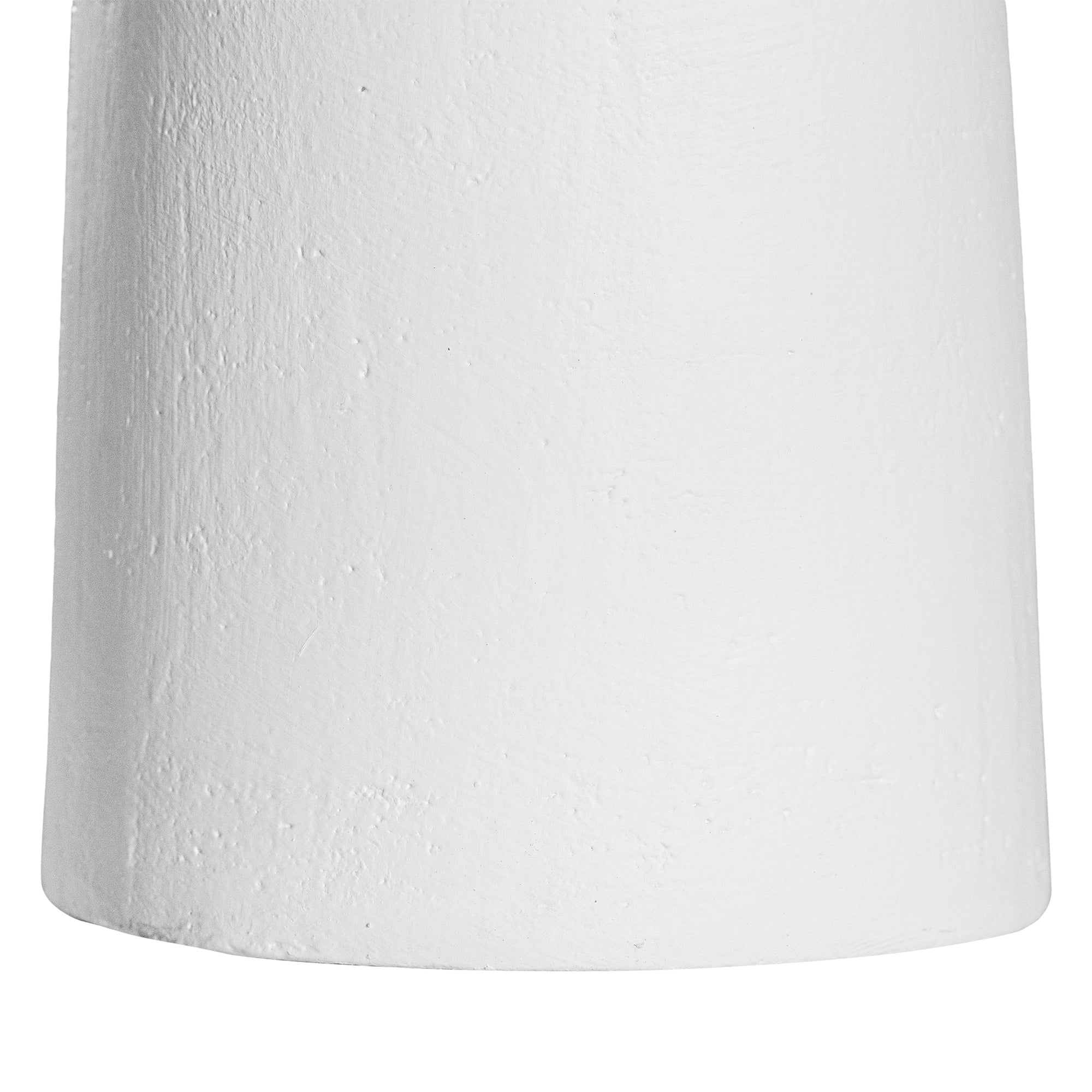 White sculptural vase with unique handles, adding a touch of contemporary elegance to home decor