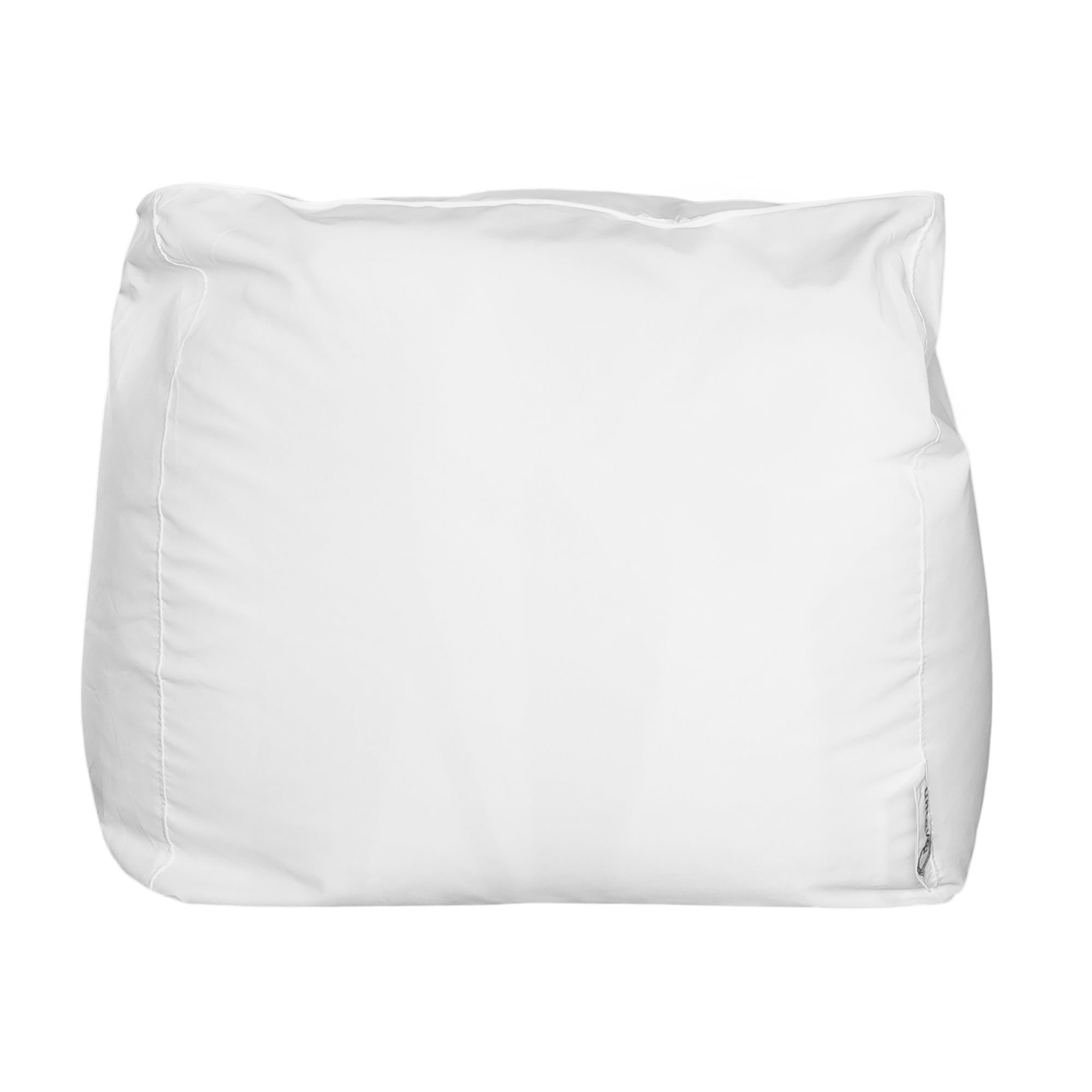white sunlounger bean bag for outdoor relaxation, featuring durable fabric and ergonomic shape. Ideal for poolside lounging, garden seating, or creating a casual chill-out area