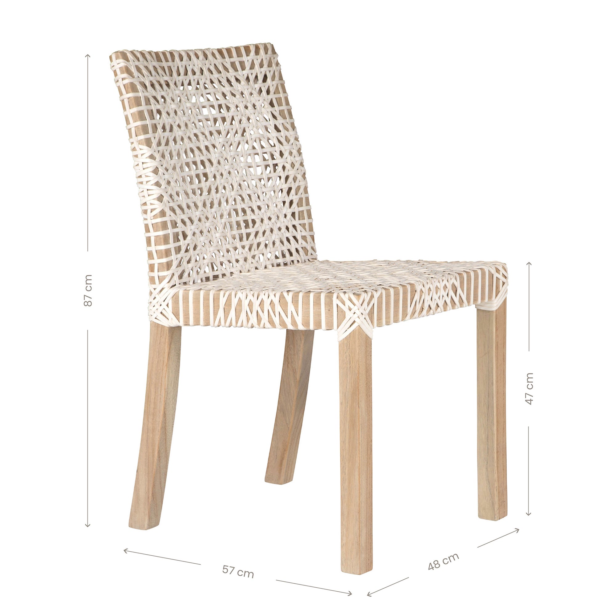 Woven leather armchair with natural wood frame, showcasing intricate handwoven craftsmanship and earthy, relaxed style