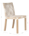 Woven leather armchair with natural wood frame, showcasing intricate handwoven craftsmanship and earthy, relaxed style