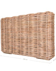 Natural wicker bedhead with a rectangular shape, featuring tightly woven rattan for durable and stylish storage solutions