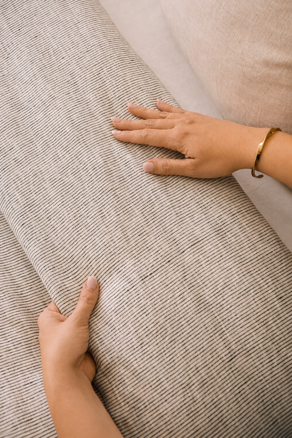 SOL Linen Ink Pinstripe Linen Duvet Cover - KULALA Living