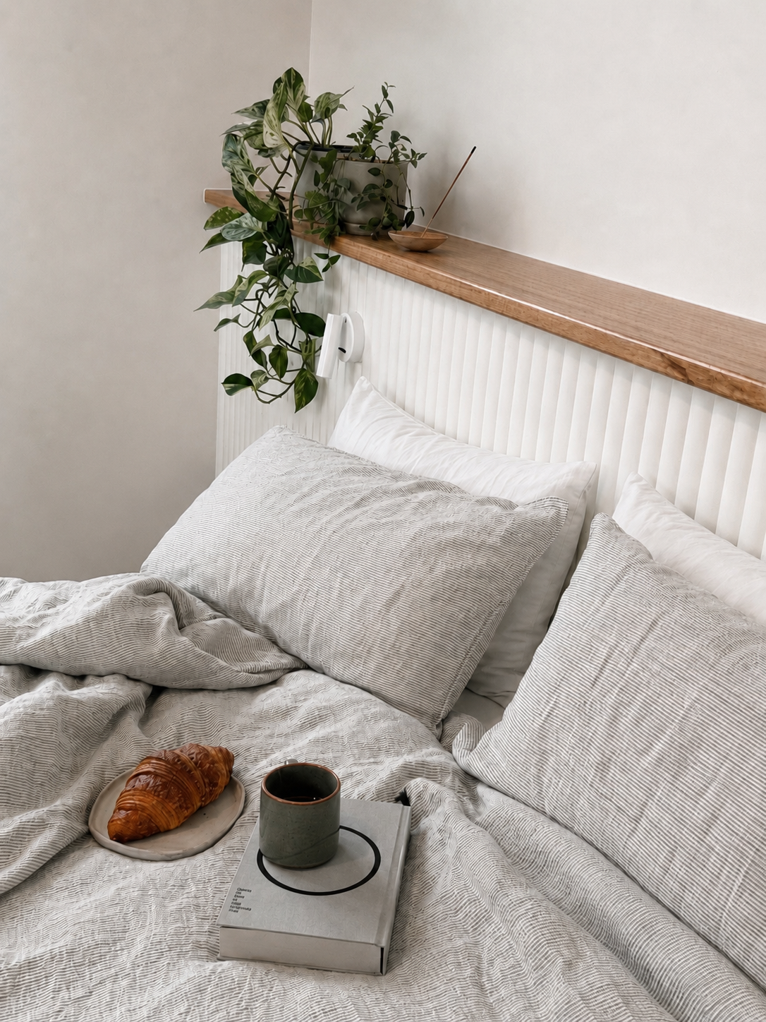 SOL Linen Ink Pinstripe Linen Duvet Cover - KULALA Living