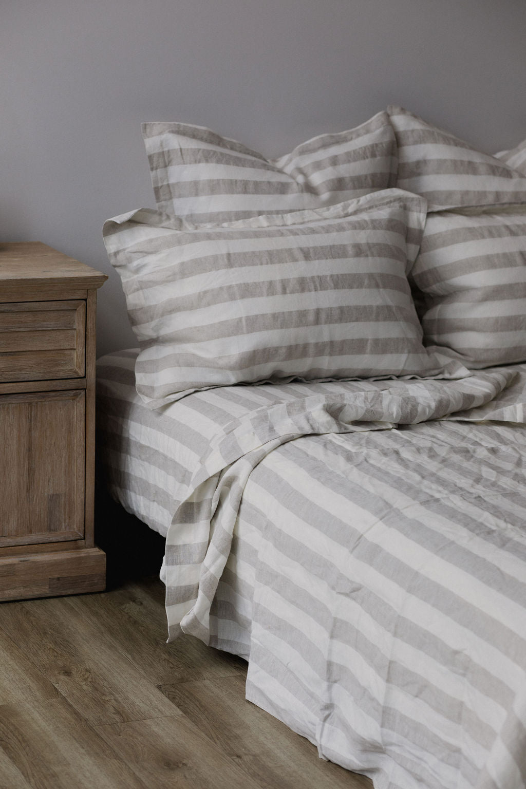 Set of two SOL Linen Noemi linen pillowcases for bedding, soft and breathable fabric with a natural, textured appearance.