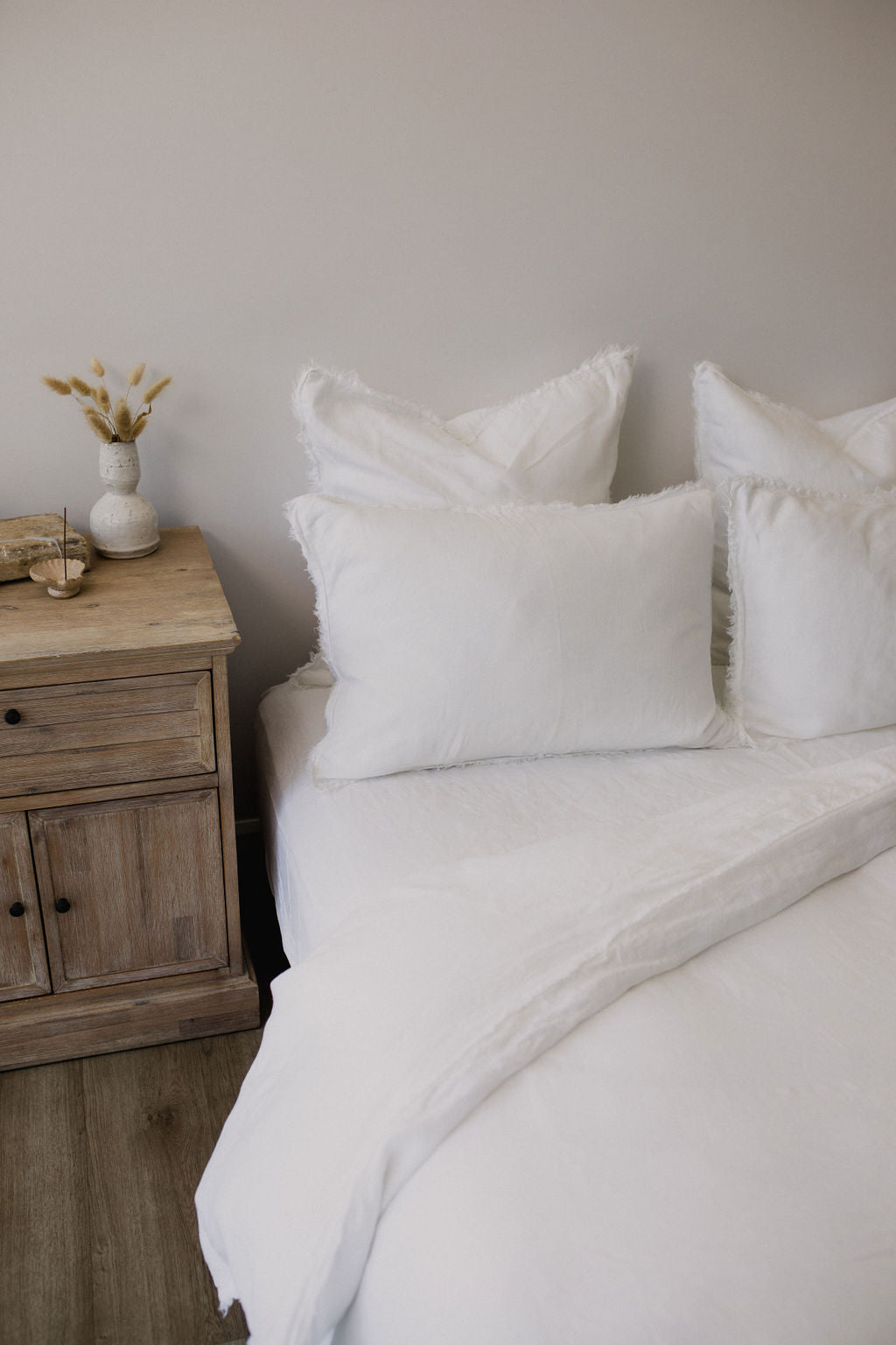 “Whistler” Frayed Linen Duvet Cover - KULALA Living