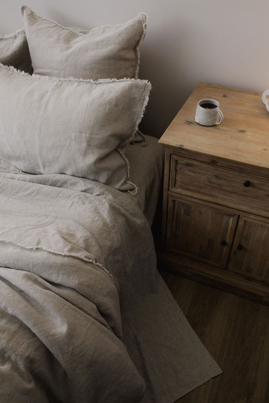 “Sable” Frayed Linen Pillowcases - KULALA Living