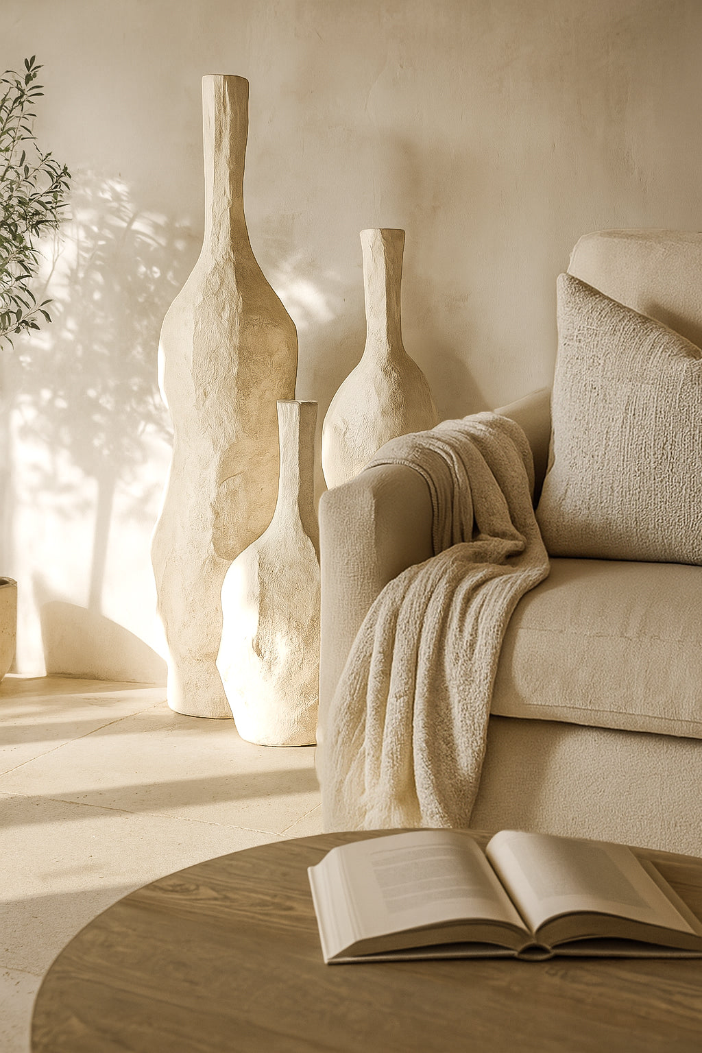 Mazuri Cement Vase | White Wash KULALA Living