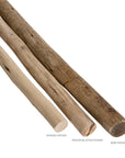 Natural eucalyptus pole bundles tied with black twine, perfect for adding rustic charm and coastal style to home decor